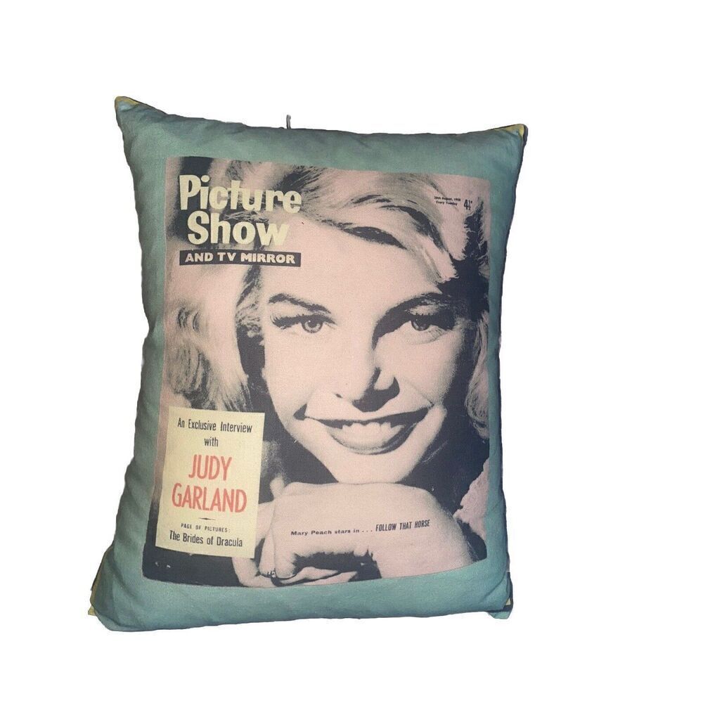 Judy Garland Picture Show Nostalgic Throw Vintage Look Pillow-18" x 16" TV
